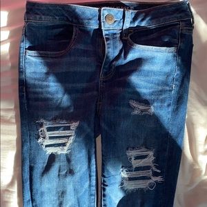 Dark Blue Ripped American Eagle Jeans